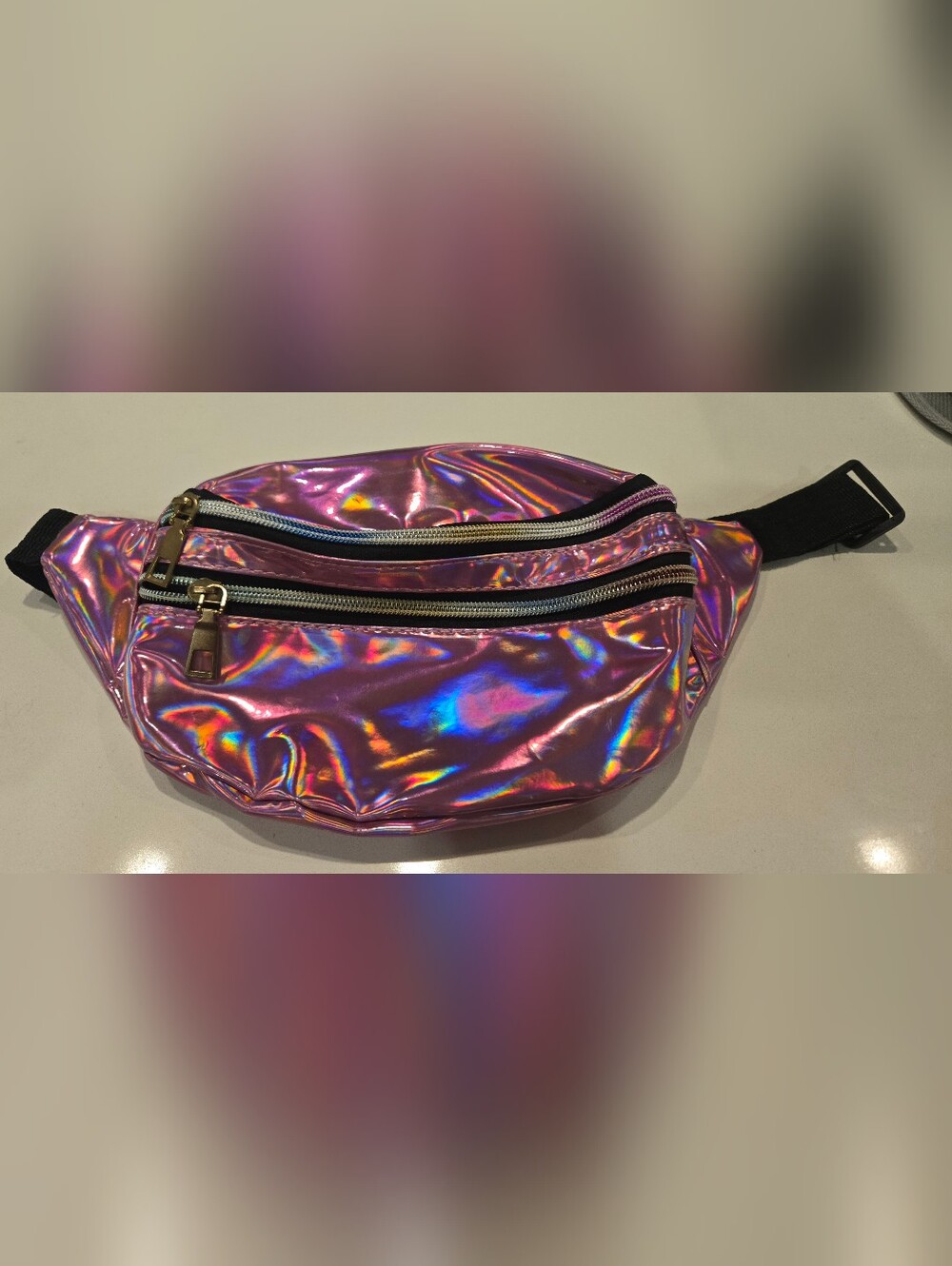 Iridescent Pink Holographic Waist Bag/Fanny Pack